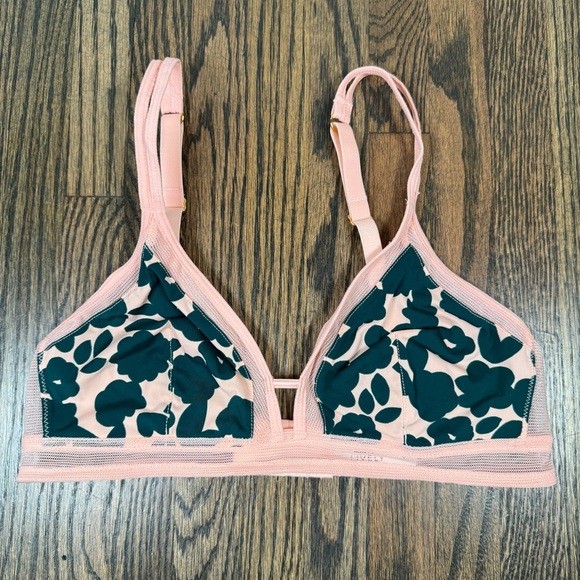 Lively Mesh Trim Bralette in retro bloom size small - Picture 1 of 6